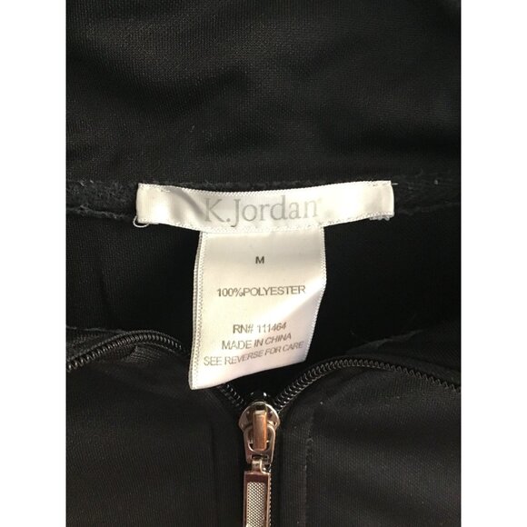 K. JORDAN- WOMENS BLACK FULL ZIP-UP TRACK JACKET SIZE MEDIUM - Picture 3 of 6